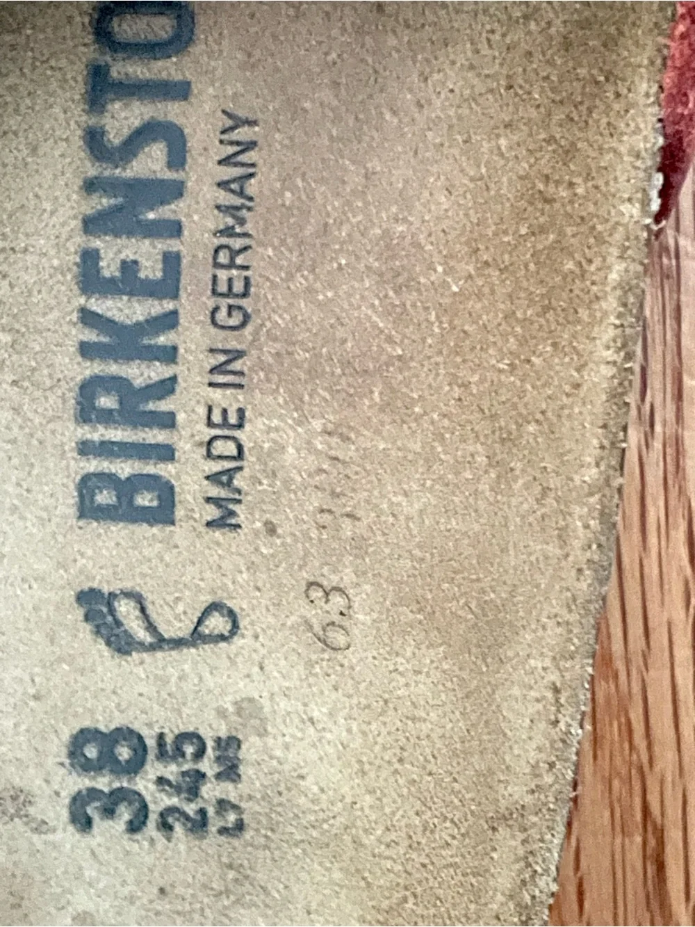 Rare Birkenstock Madrid Big Buckle “Mars Red” nubuck leather gold size 38 narrow